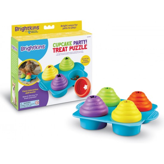 Brightkins Surprise Party! Pet Treat Puzzle, Interactive Dog Toy, Treat Dispenser, Slow Feeding, Interactive Game, 3 Interactive Skill Levels, 9 Pieces Brightkins Surprise Party! Pet Treat Puzzle, Interactive Dog Toy, Treat Dispenser, Slow Feeding, Interactive Game, 3 Interactive Skill Levels, 9 Pieces