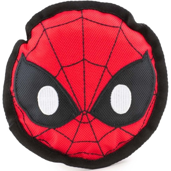 Buckle-Down Marvel Ballistic Squeaker Spiderman Face Dog Toy Red Black White Buckle-Down Marvel Ballistic Squeaker Spiderman Face Dog Toy Red Black White