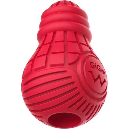 Bulb GiGwi Interactive Toy for Dogs and Cats, Made of Durable Rubber, Stimulates Intelligence, Bite Resistant, Diameter 10.5 cm, Bright Red, Filling Toy, Model