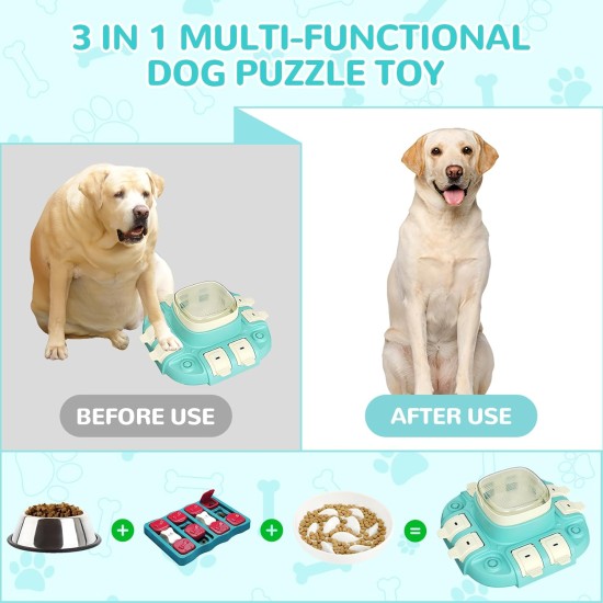 Carehabi Dog Toy Interactive Treat Puzzle Toy for Dogs - 2 Level in 1 Toy for Intelligence Training - Slow Feeding Sniffing Rug for Large and Small Dogs 4.33 Inches Carehabi Dog Toy Interactive Treat Puzzle Toy for Dogs - 2 Level in 1 Toy for Intelligence Training - Slow Feeding Sniffing Rug for Large and Small Dogs 4.33 Inches