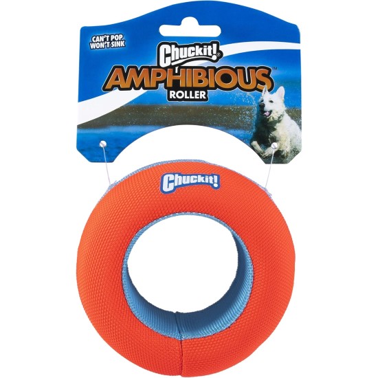 Chuckit! - Amphibious Roller - Tracking Toy for Dogs - Unsinkable Toy that Floats on the Water Surface - Wheel for Water Games - One Size - Diameter 10 cm Chuckit! - Amphibious Roller - Tracking Toy for Dogs - Unsinkable Toy that Floats on the Water Surface - Wheel for Water Games - One Size - Diameter 10 cm