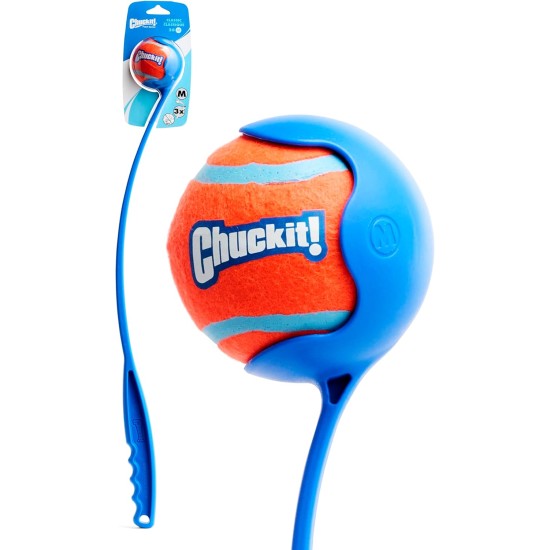 Chuckit! - Classic 26M ball launcher - Ball launcher for dogs - Ergonomic rubber handle - Soft, durable plastic launcher - Compatible with medium ball - Length 66 cm Chuckit! - Classic 26M ball launcher - Ball launcher for dogs - Ergonomic rubber handle - Soft, durable plastic launcher - Compatible with medium ball - Length 66 cm