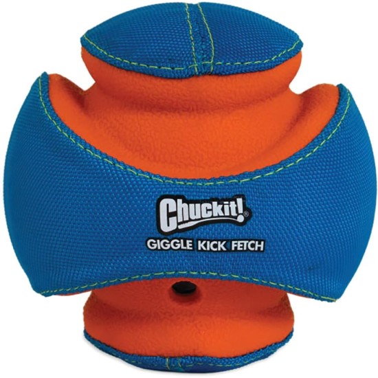 Chuckit! - Giggle Kick Fetch Small - Tracking Ball for Dogs - Chew Ball for Dogs - Makes Interest-Promoting Sounds - Size Small - Diameter 14 cm Chuckit! - Giggle Kick Fetch Small - Tracking Ball for Dogs - Chew Ball for Dogs - Makes Interest-Promoting Sounds - Size Small - Diameter 14 cm