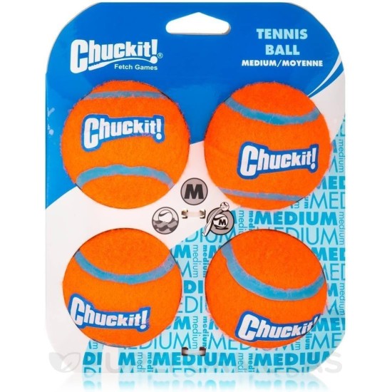 Chuckit 7404 Tennis Ball Medium - 4 Pieces Chuckit 7404 Tennis Ball Medium - 4 Pieces