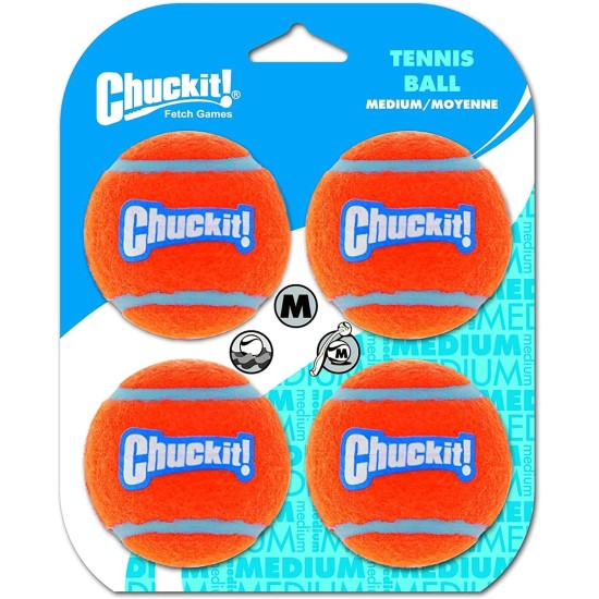 Chuckit 7404 Tennis Ball Medium - 4 Pieces Chuckit 7404 Tennis Ball Medium - 4 Pieces