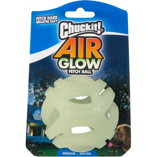 Chuckit! Air Glow Ball - Phosphorescent Toy for Dogs - Recovery Ball for - Makes Air Circulation Easier for Dogs - Medium Size - Diameter 6.5cm - Pack of 2 Balls Chuckit! Air Glow Ball - Phosphorescent Toy for Dogs - Recovery Ball for - Makes Air Circulation Easier for Dogs - Medium Size - Diameter 6.5cm - Pack of 2 Balls