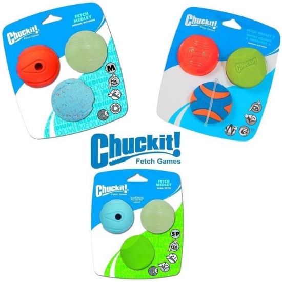 Chuckit! Fetch Medley 2 Pet Toy Balls, Medium Chuckit! Fetch Medley 2 Pet Toy Balls, Medium