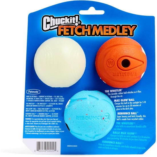 Chuckit! Fetch Medley 2 Pet Toy Balls, Medium Chuckit! Fetch Medley 2 Pet Toy Balls, Medium