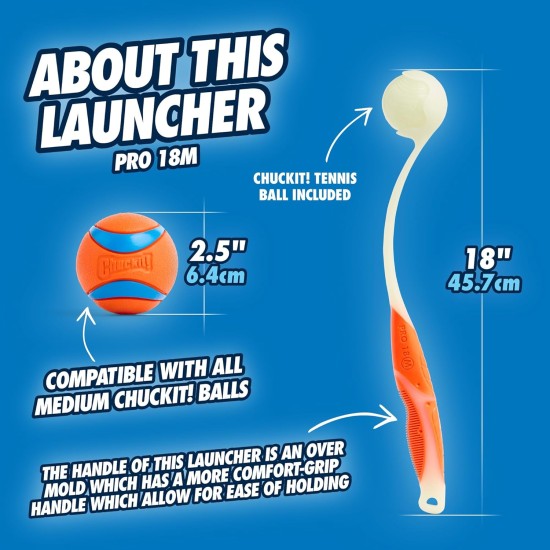 Chuckit! Fetch Pack - Chuck It Dog Ball Launcher 18 m, Tennis Ball, Ultra Rubber Ball and Ultra Fetch Stick Dog Gifts, Dog Toys Indestructible Dog Ball Thrower Launcher Chuckit! Fetch Pack - Chuck It Dog Ball Launcher 18 m, Tennis Ball, Ultra Rubber Ball and Ultra Fetch Stick Dog Gifts, Dog Toys Indestructible Dog Ball Thrower Launcher