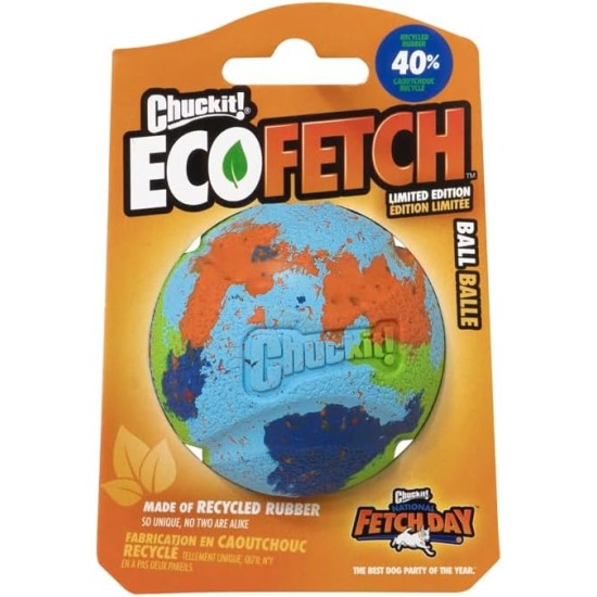 Chuckit! Limited Edition Dog Ball Eco Fetch Day Ball Ultra Ball Eco Friendly Toy for Dogs - Medium, 1 Pack Chuckit! Limited Edition Dog Ball Eco Fetch Day Ball Ultra Ball Eco Friendly Toy for Dogs - Medium, 1 Pack