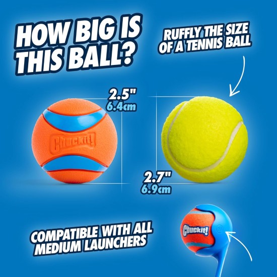 Chuckit! Ultra Ball Dog Toy Ball Durable Rubber High Bounce Floating Chuck It Launcher Compatible Toy Balls for Dogs 3 Pack Medium Chuckit! Ultra Ball Dog Toy Ball Durable Rubber High Bounce Floating Chuck It Launcher Compatible Toy Balls for Dogs 3 Pack Medium