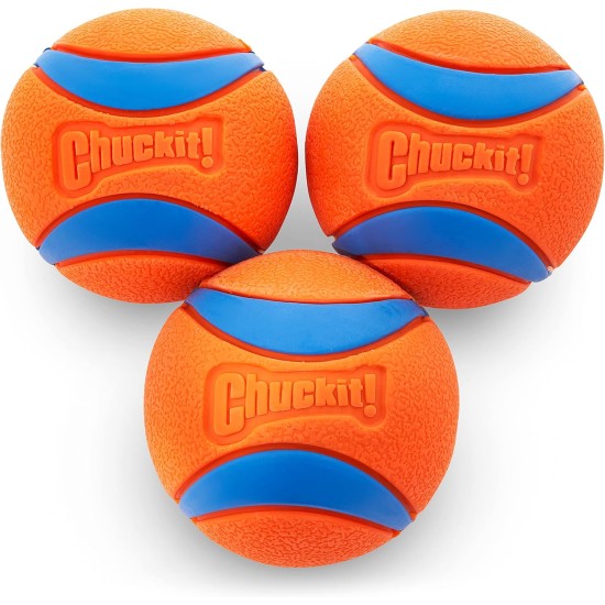 Chuckit! Ultra Ball Dog Toy Ball Durable Rubber High Bounce Floating Chuck It Launcher Compatible Toy Balls for Dogs 3 Pack Medium Chuckit! Ultra Ball Dog Toy Ball Durable Rubber High Bounce Floating Chuck It Launcher Compatible Toy Balls for Dogs 3 Pack Medium