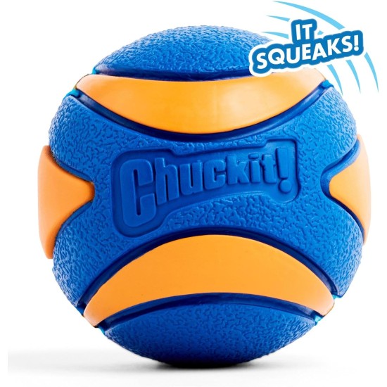Chuckit! Ultra Squeaker Rubber High Bounce Dog Toy for Land and Water Cannon, Extra Large Chuckit! Ultra Squeaker Rubber High Bounce Dog Toy for Land and Water Cannon, Extra Large