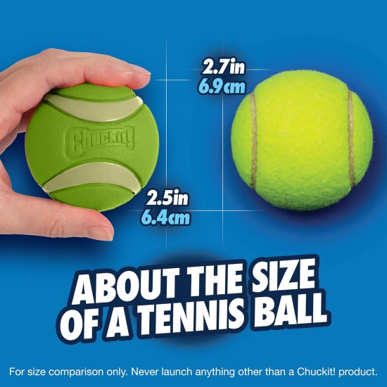 Chuckit! Ultra Squeaky Ball Dog Toy, Durable High Bounce Floating Rubber Squeaky Dog Ball, Launcher Compatible Toy for Dogs, Pack of 3, Medium Chuckit! Ultra Squeaky Ball Dog Toy, Durable High Bounce Floating Rubber Squeaky Dog Ball, Launcher Compatible Toy for Dogs, Pack of 3, Medium