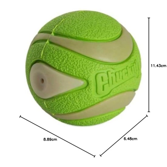Chuckit! Ultra Squeaky Ball Dog Toy, Durable High Bounce Floating Rubber Squeaky Dog Ball, Launcher Compatible Toy for Dogs, Pack of 3, Medium Chuckit! Ultra Squeaky Ball Dog Toy, Durable High Bounce Floating Rubber Squeaky Dog Ball, Launcher Compatible Toy for Dogs, Pack of 3, Medium