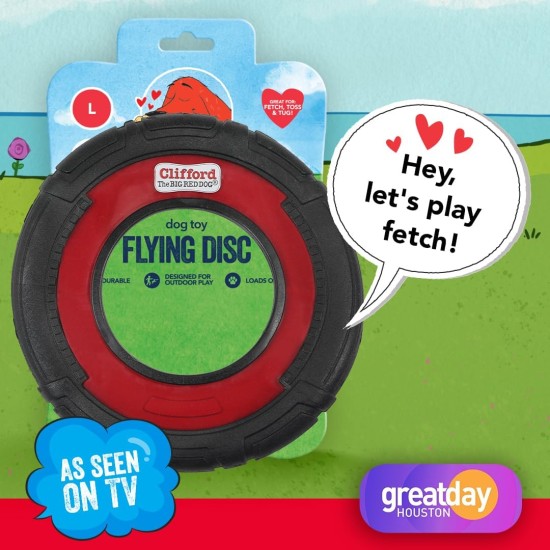 Clifford® Flying Disc Frisbee Dog Toy, Durable Dog Frisbee for Aggressive Chewers, Quality, Strong Rubber Frisbee for Dogs for Fetch, Throwing and Tugging Clifford® Flying Disc Frisbee Dog Toy, Durable Dog Frisbee for Aggressive Chewers, Quality, Strong Rubber Frisbee for Dogs for Fetch, Throwing and Tugging
