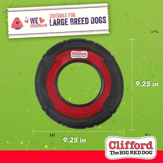 Clifford® Flying Disc Frisbee Dog Toy, Durable Dog Frisbee for Aggressive Chewers, Quality, Strong Rubber Frisbee for Dogs for Fetch, Throwing and Tugging Clifford® Flying Disc Frisbee Dog Toy, Durable Dog Frisbee for Aggressive Chewers, Quality, Strong Rubber Frisbee for Dogs for Fetch, Throwing and Tugging
