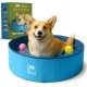 Cool Paws Collapsible Dog Pool 80 x 30 cm - Foldable Plastic Paddling Pool for Dogs and Cats Leakproof Indoor Outdoor Portable Kids Pool (Blue, Small) Cool Paws Collapsible Dog Pool 80 x 30 cm - Foldable Plastic Paddling Pool for Dogs and Cats Leakproof Indoor Outdoor Portable Kids Pool (Blue, Small)