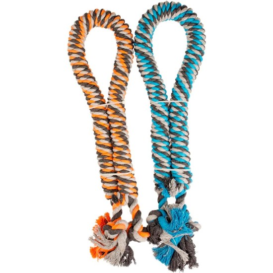 Cotton Twisted Rope with Knot Diameter 3.2 cm - 90 cm Blue/Orange Toy Blue Orange Dog Cotton Twisted Rope with Knot Diameter 3.2 cm - 90 cm Blue/Orange Toy Blue Orange Dog