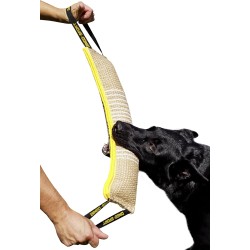 Dingo 10553-2 Jute Teething Sausage 2 Handles Reinforced Dog Training Game with Dog Fetch Training Handmade Length 60 cm Natural Colour Dingo 10553-2 Jute Teething Sausage 2 Handles Reinforced Dog Training Game with Dog Fetch Training Handmade Length 60 cm Natural Colour