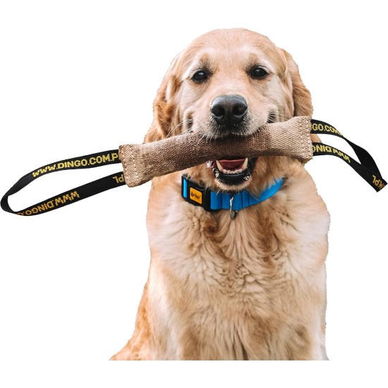 Dingo 10553-2 Jute Teething Sausage 2 Handles Reinforced Dog Training Game with Dog Fetch Training Handmade Length 60 cm Natural Colour Dingo 10553-2 Jute Teething Sausage 2 Handles Reinforced Dog Training Game with Dog Fetch Training Handmade Length 60 cm Natural Colour