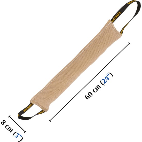 Dingo 10553-2 Jute Teething Sausage 2 Handles Reinforced Dog Training Game with Dog Fetch Training Handmade Length 60 cm Natural Colour Dingo 10553-2 Jute Teething Sausage 2 Handles Reinforced Dog Training Game with Dog Fetch Training Handmade Length 60 cm Natural Colour