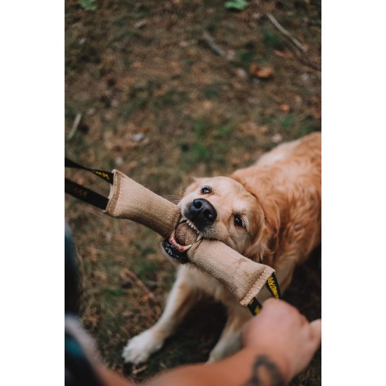 Dingo 10553-2 Jute Teething Sausage 2 Handles Reinforced Dog Training Game with Dog Fetch Training Handmade Length 60 cm Natural Colour Dingo 10553-2 Jute Teething Sausage 2 Handles Reinforced Dog Training Game with Dog Fetch Training Handmade Length 60 cm Natural Colour