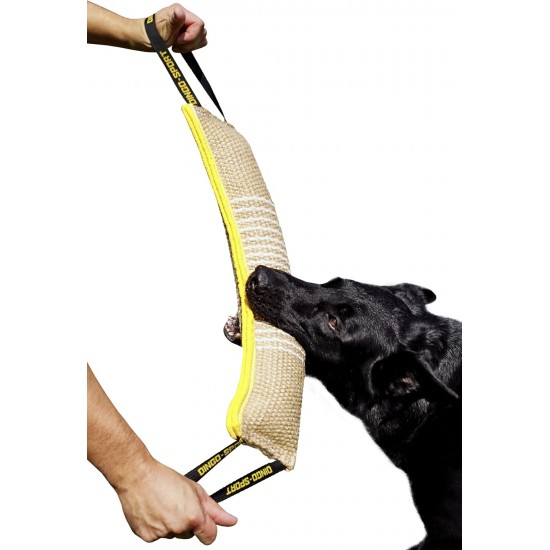 Dingo 10553-2 Jute Teething Sausage 2 Handles Reinforced Dog Training Game with Dog Fetch Training Handmade Length 60 cm Natural Colour Dingo 10553-2 Jute Teething Sausage 2 Handles Reinforced Dog Training Game with Dog Fetch Training Handmade Length 60 cm Natural Colour