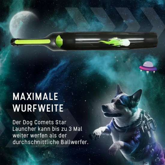 Dog Comets Star Launcher - 58 cm - Ball Launcher - Dog Toy - Suitable for Balls Diameter 6 cm - ABS Plastic - S-RS Rubber Coating - Fetch Toy - Interactive Dog Toy - Green Dog Comets Star Launcher - 58 cm - Ball Launcher - Dog Toy - Suitable for Balls Diameter 6 cm - ABS Plastic - S-RS Rubber Coating - Fetch Toy - Interactive Dog Toy - Green