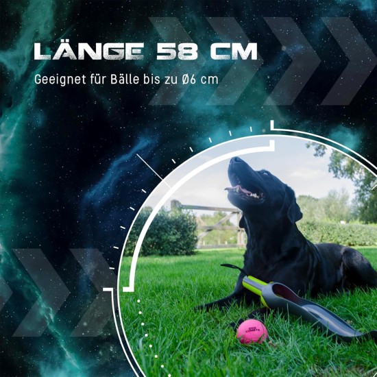 Dog Comets Star Launcher - 58 cm - Ball Launcher - Dog Toy - Suitable for Balls Diameter 6 cm - ABS Plastic - S-RS Rubber Coating - Fetch Toy - Interactive Dog Toy - Green Dog Comets Star Launcher - 58 cm - Ball Launcher - Dog Toy - Suitable for Balls Diameter 6 cm - ABS Plastic - S-RS Rubber Coating - Fetch Toy - Interactive Dog Toy - Green