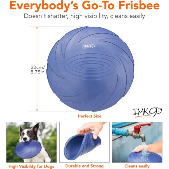 Dog Frisbee, Dog Toy for Large Dogs, Aerodynamic Dog Frisbee in Visible Blue Colour, Rubber for Catching Games, Agility, Dog Training, Small, Medium and Large Dogs Dog Frisbee, Dog Toy for Large Dogs, Aerodynamic Dog Frisbee in Visible Blue Colour, Rubber for Catching Games, Agility, Dog Training, Small, Medium and Large Dogs