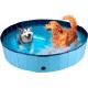 Dog Pool - 160 x 30 cm - Large Dog Breeds - Foldable - Non-Slip Base - with Drain Valve - Blue Dog Pool - 160 x 30 cm - Large Dog Breeds - Foldable - Non-Slip Base - with Drain Valve - Blue