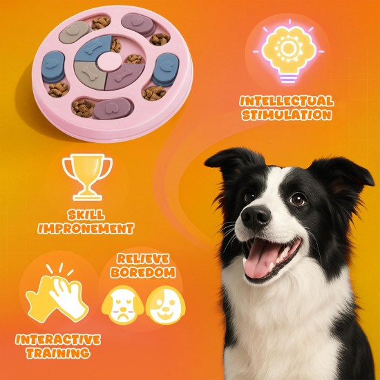 Dog Puzzle Toy - Slow Feeder - Interactive Training Toy Box - Creative Dog Smart Beginner, Improve the IQ of the Dog, Non-Slip Slow Feeder for Puppies Dogs Boredom (Pink) Dog Puzzle Toy - Slow Feeder - Interactive Training Toy Box - Creative Dog Smart Beginner, Improve the IQ of the Dog, Non-Slip Slow Feeder for Puppies Dogs Boredom (Pink)