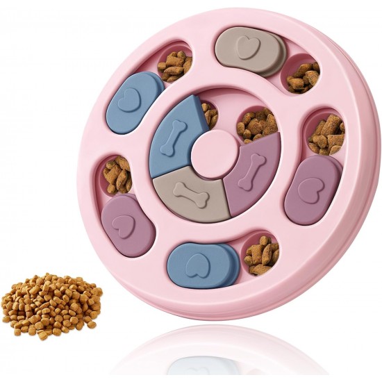 Dog Puzzle Toy - Slow Feeder - Interactive Training Toy Box - Creative Dog Smart Beginner, Improve the IQ of the Dog, Non-Slip Slow Feeder for Puppies Dogs Boredom (Pink) Dog Puzzle Toy - Slow Feeder - Interactive Training Toy Box - Creative Dog Smart Beginner, Improve the IQ of the Dog, Non-Slip Slow Feeder for Puppies Dogs Boredom (Pink)