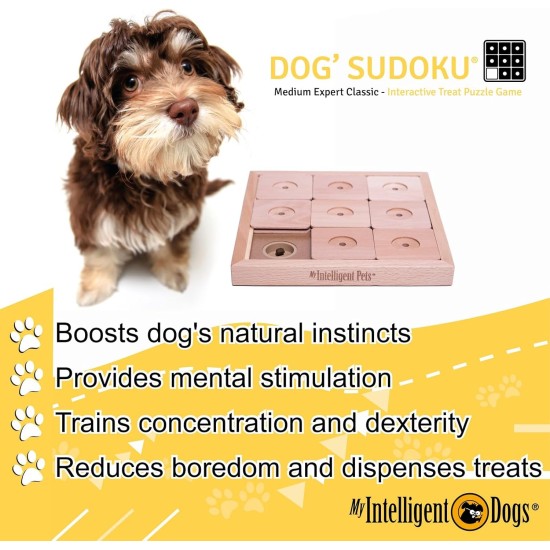 Dog' Sudoku Medium Expert Classic - My Intelligent Dogs Interaktives Hundespielzeug aus Holz Dog' Sudoku Medium Expert Classic - My Intelligent Dogs Interaktives Hundespielzeug aus Holz