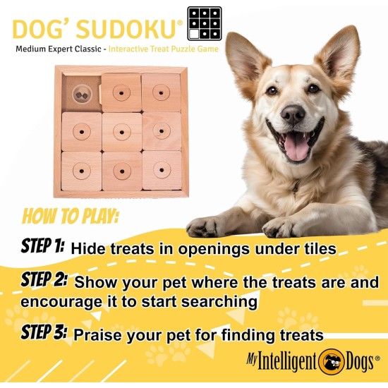 Dog' Sudoku Medium Expert Classic - My Intelligent Dogs Interaktives Hundespielzeug aus Holz Dog' Sudoku Medium Expert Classic - My Intelligent Dogs Interaktives Hundespielzeug aus Holz