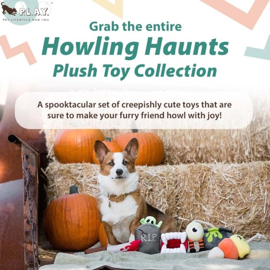 Dog Toy Plush Toy - Howling Haunts - Gravestone_S Dog Toy Plush Toy - Howling Haunts - Gravestone_S