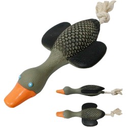 Dog Toys Rubber Squeaky 2 in 1 Rope Interactive Toy Screaming Funny Sound Toy Fetch Toy for Puppy Small Pets