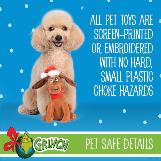 Dr. Seuss for Pets The Grinch Max Santa Figure Plush Squeaky Dog Toy, The Grinch Plush Dog Toy from Dr Seuss Collection, Large Christmas Dog Toy for Holidays, 9 Inch Dr. Seuss for Pets The Grinch Max Santa Figure Plush Squeaky Dog Toy, The Grinch Plush Dog Toy from Dr Seuss Collection, Large Christmas Dog Toy for Holidays, 9 Inch