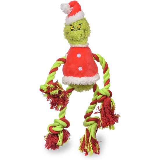 Dr. Seuss for Pets The Grinch Max Santa Figure Plush Squeaky Dog Toy, The Grinch Plush Dog Toy from Dr Seuss Collection, Large Christmas Dog Toy for Holidays, 9 Inch Dr. Seuss for Pets The Grinch Max Santa Figure Plush Squeaky Dog Toy, The Grinch Plush Dog Toy from Dr Seuss Collection, Large Christmas Dog Toy for Holidays, 9 Inch