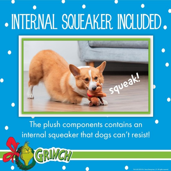 Dr. Seuss for Pets The Grinch Max Santa Figure Plush Squeaky Dog Toy, The Grinch Plush Dog Toy from Dr Seuss Collection, Large Christmas Dog Toy for Holidays, 9 Inch Dr. Seuss for Pets The Grinch Max Santa Figure Plush Squeaky Dog Toy, The Grinch Plush Dog Toy from Dr Seuss Collection, Large Christmas Dog Toy for Holidays, 9 Inch