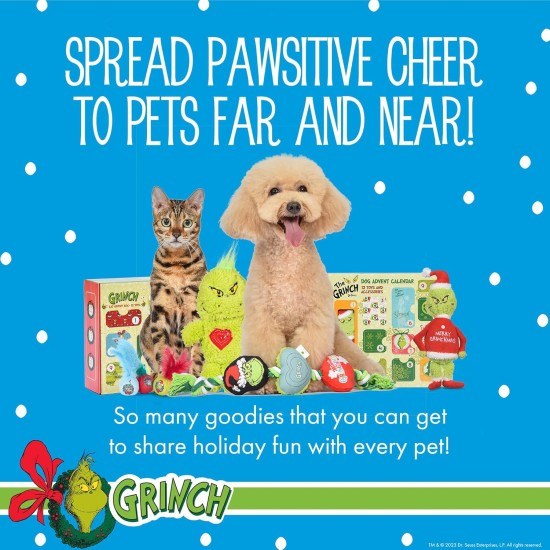 Dr. Seuss for Pets The Grinch Max Santa Figure Plush Squeaky Dog Toy, The Grinch Plush Dog Toy from Dr Seuss Collection, Large Christmas Dog Toy for Holidays, 9 Inch Dr. Seuss for Pets The Grinch Max Santa Figure Plush Squeaky Dog Toy, The Grinch Plush Dog Toy from Dr Seuss Collection, Large Christmas Dog Toy for Holidays, 9 Inch