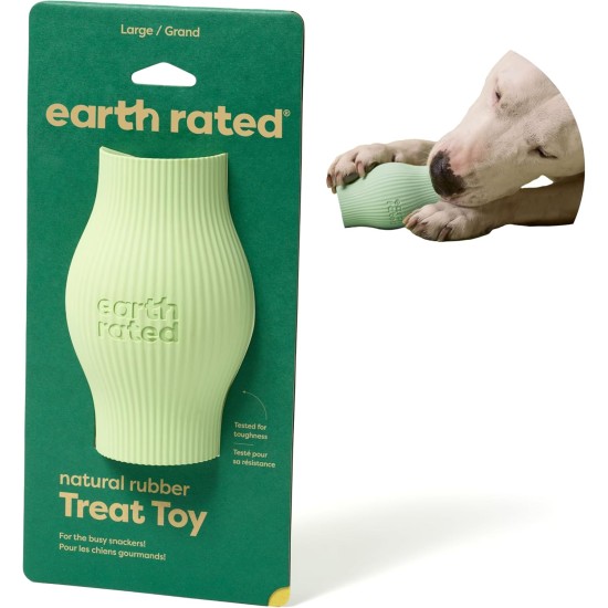 Earth Rated Dog Treat Holder, Enriching Toy for Adult Dogs and Puppies, Dishwasher and Freezer Safe, Natural Rubber, Large, Green Earth Rated Dog Treat Holder, Enriching Toy for Adult Dogs and Puppies, Dishwasher and Freezer Safe, Natural Rubber, Large, Green