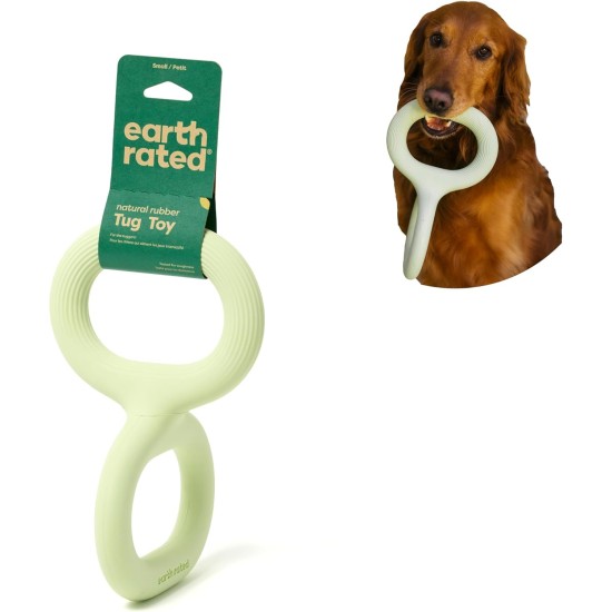 Earth Rated Pull Toy, An Interactive Toy for Adult Dogs and Puppies, Ergonomic Handle, Natural Rubber, Large, Green Earth Rated Pull Toy, An Interactive Toy for Adult Dogs and Puppies, Ergonomic Handle, Natural Rubber, Large, Green