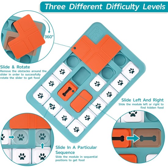 FOXMM Dog Puzzle Toy for Large, Medium and Small Dogs, Interactive Dog Toys for IQ Training and Mental Stimulation, Dog Enrichment Toy with Squeaky Design FOXMM Dog Puzzle Toy for Large, Medium and Small Dogs, Interactive Dog Toys for IQ Training and Mental Stimulation, Dog Enrichment Toy with Squeaky Design