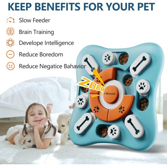FOXMM Dog Toys for Large, Medium and Small Dogs, Interactive Dog Toys for IQ Training and Mental Stimulation, Dog Treat Puzzle for Fun, Slow Feeding FOXMM Dog Toys for Large, Medium and Small Dogs, Interactive Dog Toys for IQ Training and Mental Stimulation, Dog Treat Puzzle for Fun, Slow Feeding
