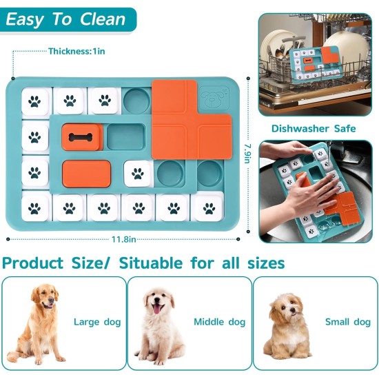 FOXMM Hunde-Puzzle-Spielzeug für große, mittelgroße und kleine Hunde, interaktives Hundespielzeug für IQ-Training und geistige Stimulation, Hundeanreicherungsspielzeug mit Quietsch-Design FOXMM Hunde-Puzzle-Spielzeug für große, mittelgroße und kleine Hunde, interaktives Hundespielzeug für IQ-Training und geistige Stimulation, Hundeanreicherungsspielzeug mit Quietsch-Design