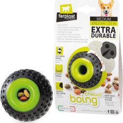 Ferplast Hunde Spielzeug, Futterspender, aus strapazierfähigem, ungiftigem, bissfestem Material, Zahnhygiene des Hundes, Springt und Schwimmt, CHEWA BOING Mittelgroß Futterball für Hunde, Schwarz Ferplast Hunde Spielzeug, Futterspender, aus strapazierfähigem, ungiftigem, bissfestem Material, Zahnhygiene des Hundes, Springt und Schwimmt, CHEWA BOING Mittelgroß Futterball für Hunde, Schwarz