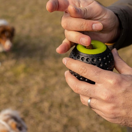Ferplast Hunde Spielzeug, Futterspender, aus strapazierfähigem, ungiftigem, bissfestem Material, Zahnhygiene des Hundes, Springt und Schwimmt, CHEWA BOING Mittelgroß Futterball für Hunde, Schwarz Ferplast Hunde Spielzeug, Futterspender, aus strapazierfähigem, ungiftigem, bissfestem Material, Zahnhygiene des Hundes, Springt und Schwimmt, CHEWA BOING Mittelgroß Futterball für Hunde, Schwarz