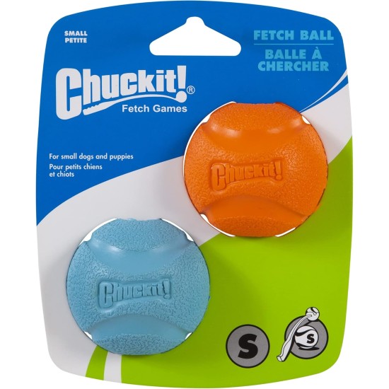 Fetch Dog Ball, Heavy Duty Rubber Dog Toy, Small Launcher Compatible Chew Toy for Dogs, Small, Pack of 2 Fetch Dog Ball, Heavy Duty Rubber Dog Toy, Small Launcher Compatible Chew Toy for Dogs, Small, Pack of 2